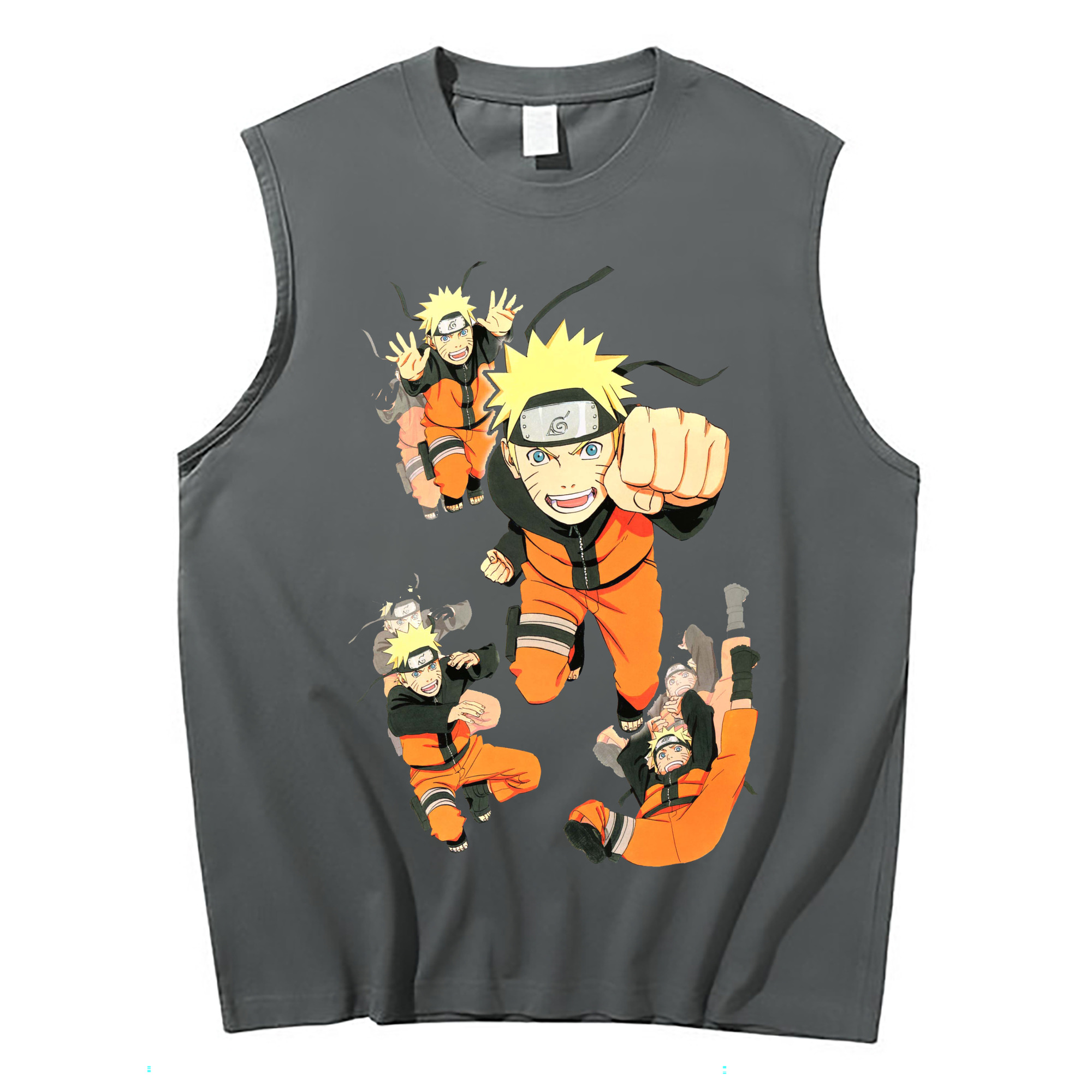 （画像用） NARUTO -ナルト- うずまき ナルト Uzumaki Naruto コットン100％タンクトップ（フロントプリント）